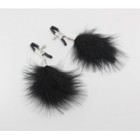 Love in Leather Black Feather Clamps 